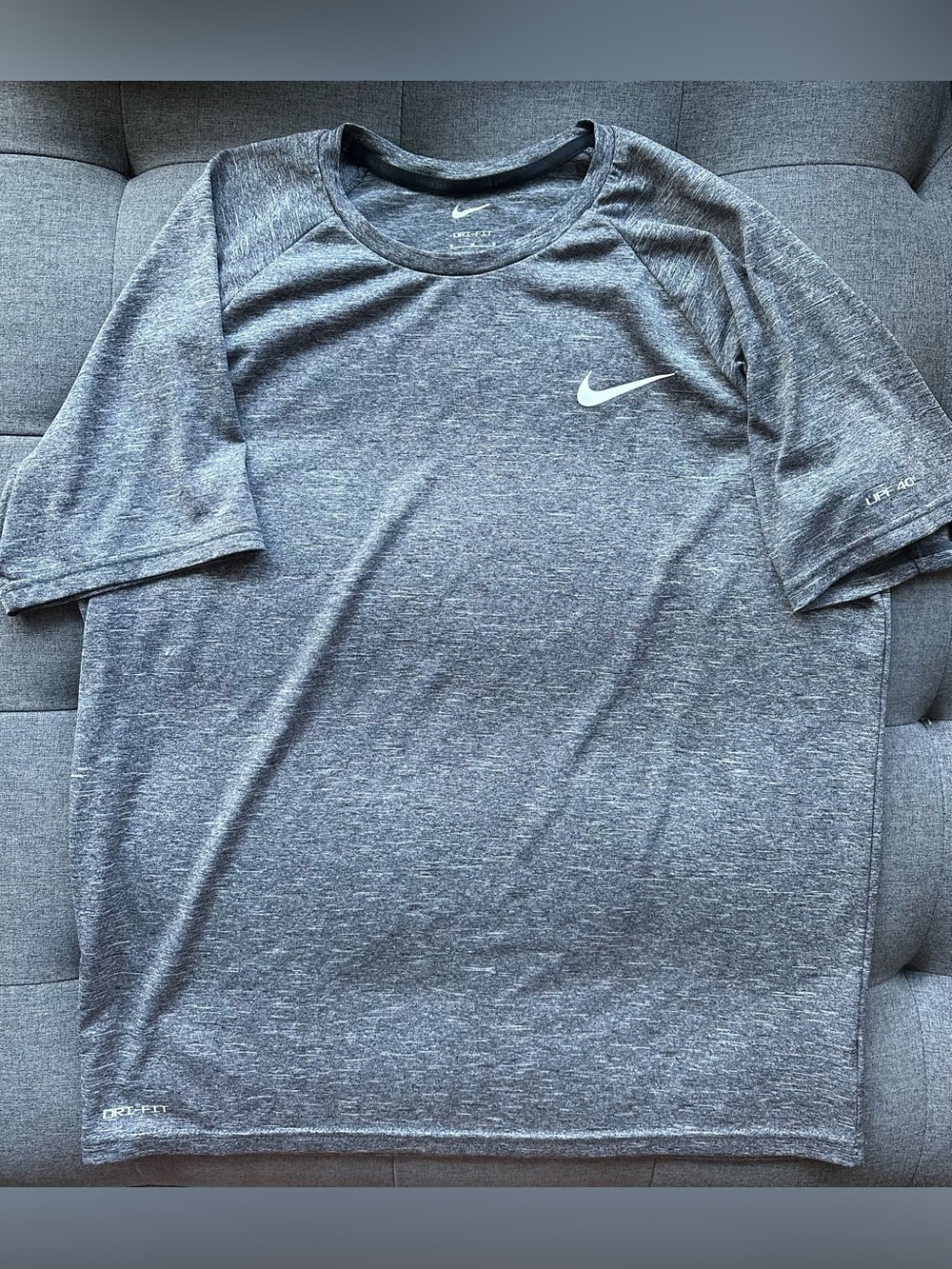 Nike Swim - Gray Heather Dri-FIT Short Sleeve Tee, Size M